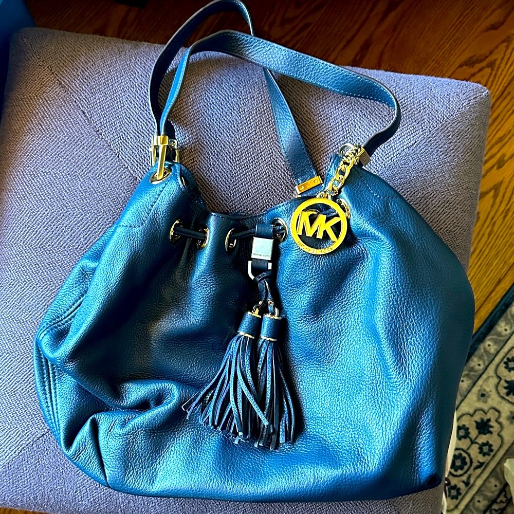 Michael Kors Blue Leather Shoulder Bag